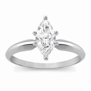 1/2 carat marquis natural diamond engagement ring